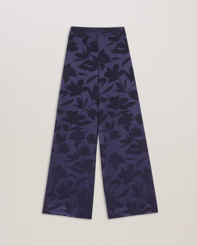 Pantalon Ted Baker Floral Print Wide Leg Bleu Marine Femme | GYC-32955720